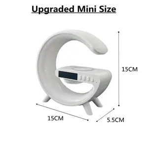 Multifunction RGB Bluetooth Speaker Alarm Clock 15W Wireless Charger Stand Fast Charging Station For iPhone Samsung