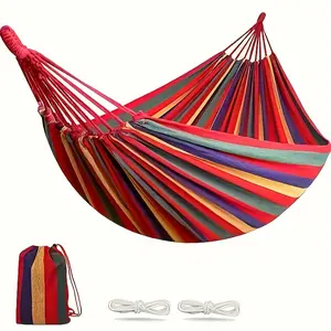 Heavy Duty Hammock 450 Lbs Capacity Heavy Duty Outdoor Hammock- Durable, Portable, Red Fabric, 102.36X 31.5Inch- Includes Tree Straps And Travel Bag- Outdoor, Indoor, And Camping Use
