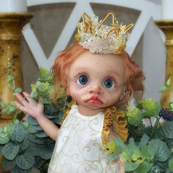 Peeka Fairy Doll 17 inch 42 cm Reborn Baby Dolls Elf Vinyl Body Doll with Realistic Hair & Magnetic Pacifier Soft Cuddly Gift for Kids Ages 3+