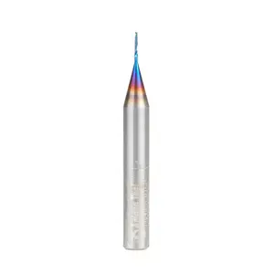 Amana Tool 51649-K CNC Spektra Coated SC Spiral O Single Flute, Plastic Cutting 1/32 D x 3/16 CH x 1/4 SHK x 2 Inch Long Up-Cut Router Bit with Mirror Finish