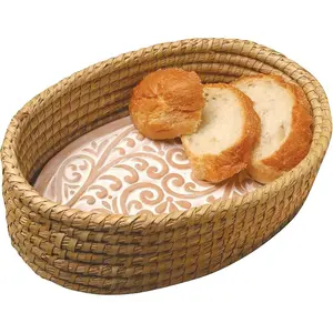 Bread Warmer Basket with Stone - Bread Baskets for Serving Tortilla, Sourdough, House Warming Gifts New Home, Terracotta, Bakers Gift for Kitchen, Bread Maker Women, Men, Birthday, Hostess Farmhouse