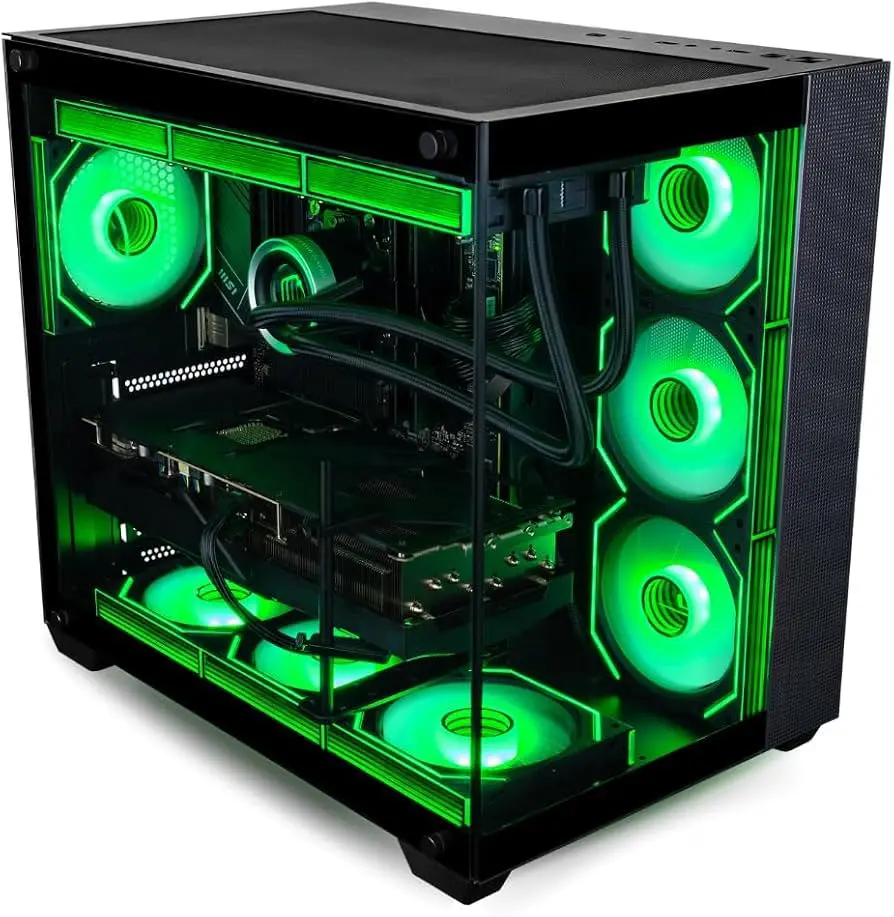 Panorama XL RTX 5080, AMD Ryzen 9 9900X, 32GB DDR5 RAM, 2TB NVMe Gen4 SSD, HDMI, WaterCooled, RJ45, Windows 11 Pro, 3 Year Warranty, RGB Keyboard+Mouse, WiFi 7+BT, HDMI, Prebuilt Gaming Desktop PC