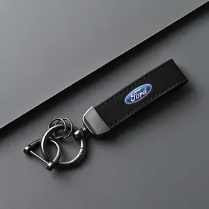 Fashion Leather Metal Keychain, Luxury Keyring for Ford Focus 2 3 4 Fiesta Ecosport Everest Ranger Kuga, Car Styling Auto Accessories