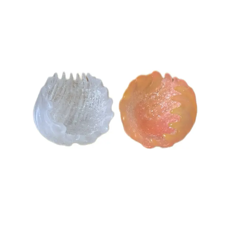 Handmade Resin Tealight Holders - Flame Flower Design in White and Orange Colors