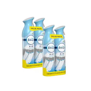 Febreze Air Effects 8.8 oz. Linen and Sky Scent Air Freshener Spray (4 Count), Everyday Odor Solution, Instant Burst of Freshness, Neutralizes Cooking Odors, Light Airy Scent, Anytime Anywhere Spray, Lifestyle Air Freshener, Quick Air Fix.
