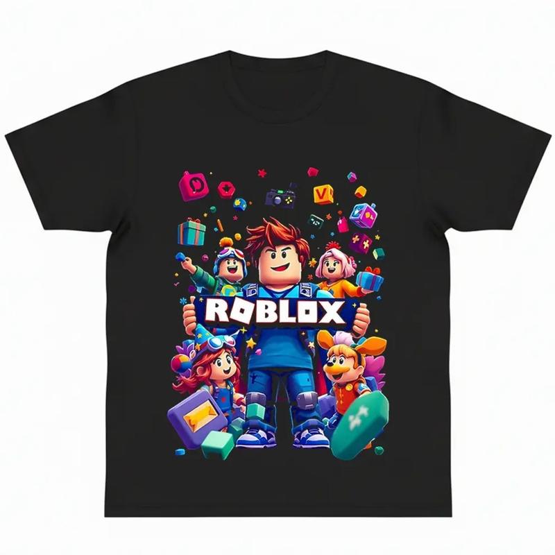 Roblox Themed Graphic black tee T-shirts For Men Women Cool Perfect Gaming y2k cotton fashion Streetwear Top Trending Comfort Casual Outfit Present QY