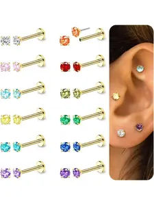 Hypoallergenic Stainless Steel Stud Earrings, Ear Studs, Unisex Design for All Seasons, Ideal for Cartilage & Earlobe Piercings, Stud Earrings Jewelry
