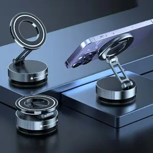 Car Magnetic Phone Holder, Upgraded Metal Stand, Strong Adsorption, Adjustable and Retractable, Universal Car Navigation Accessory