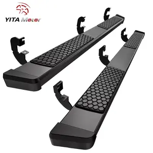 YITAMOTOR 6 Inches Running Boards Compatible with 2019-2025 Chevy Silverado/GMC Sierra 1500 Crew Cab, 2020-2025 2500HD 3500HD Crew Cab Side Steps Black Nerf Bars Rails