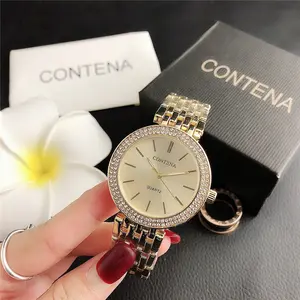 New Fashionable Women's Business Watch, Diamond-Embellished Trendy European and American Style Compact Dial Watch