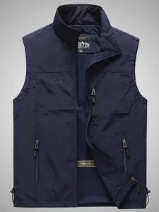 Men's Lightweight Fitted Vest for All Seasons, Quick-Dry Outdoor Jacket, Casual Photography Fishing, Multi-Pocket Sleeveless Gilet Coat, New Arrival, Menswear