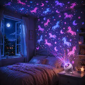 Unicorn Star Projector, USB Powered, 360 Degree Adjustable, Filled With Unicorn Patterns, Creates A Warm And Healing Atmosphere, Suitable For Bedroom Relaxation, Party Decoration, Home Decor, Christmas And Easter Gift Choice