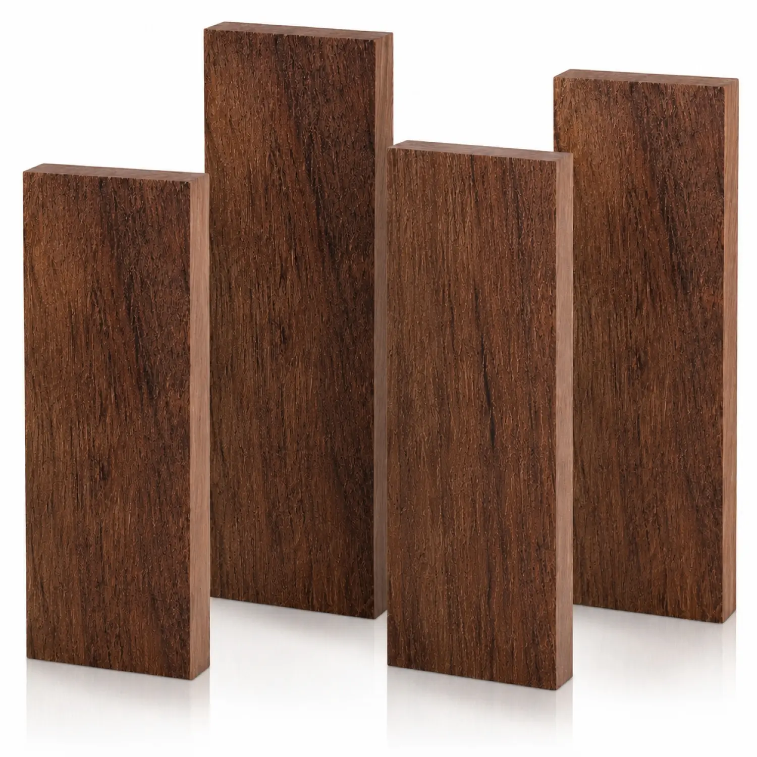 Wenge Wood Knife Handle Blanks 4 Pack – DIY Scales for Knife Making, Pens & Carving, Unfinished Hardwood 4.8x1.6x0.4 in