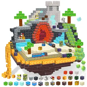 Magnetic Building Blocks - Creative Magnetic Blocks, STEM Educational Toys, Desert Lava Themed Family Interactive Games, Children's Puzzle Toys, Suitable for Boys and Girls, Ideal Gifts for Halloween and Christmas