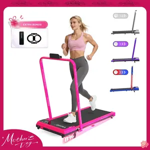 【Adjustable Incline】 YAGUD Foldable Treadmill, Low Noise Motor Walking Pad, 265lbs Weight Capacity, Remote Control & Wheels for Easy mobility, Comes with Free Resistance Bands, Dual Shock Absorption System Home Gym Equipment, Home Workout Equipment