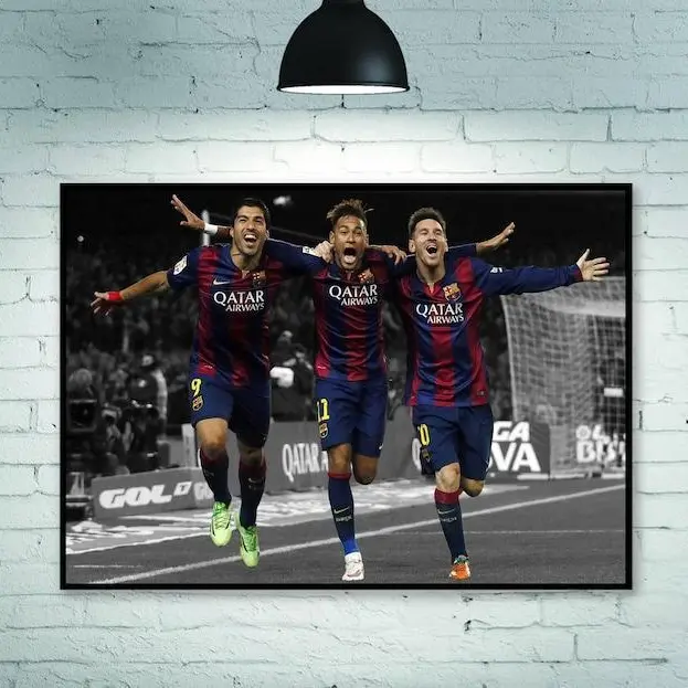 Lionel Messi Poster Print UNFRAMED, Luis Suárez Poster, Neymar Jr Poster, Football Poster, room decoration Home Decoration Poster Print No Frameless