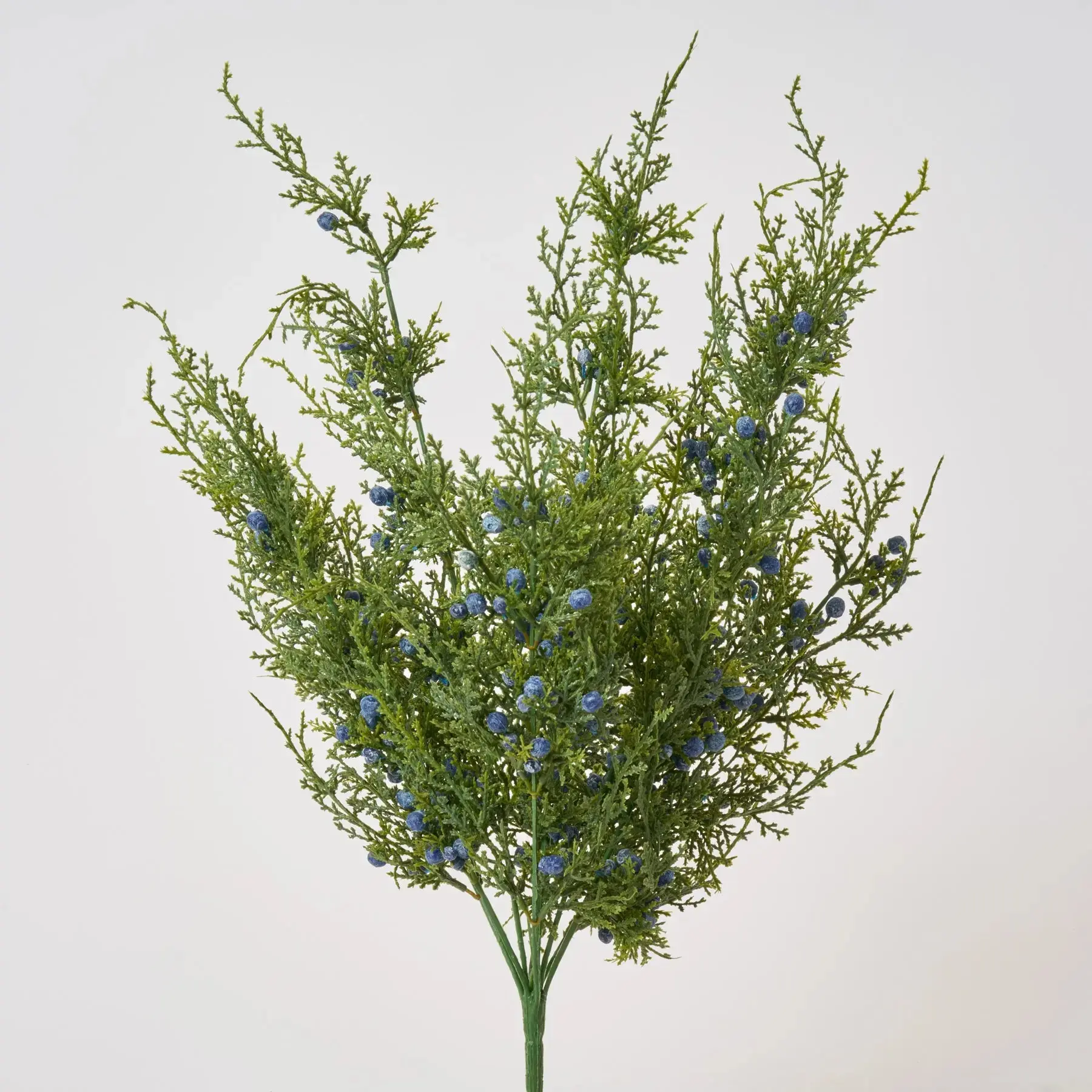 21" Synthetic Green-Blue Juniper Berry Foliage Faux Bush - Lifelike Look Plant Decor for Centerpieces, Countertop Floral Arrangements