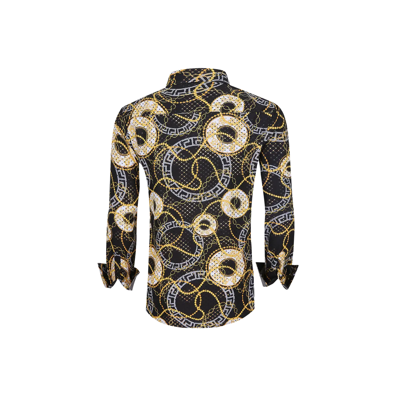 Mens Luxury Brand Printed Silk Like Shirts-HLS2002L-514