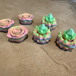 2 in 3D Decorative Rose and Crystal Shaped Fidget Spinners