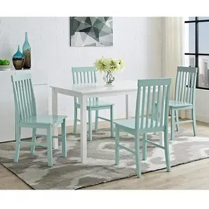 Walker Edison 48 x 30 in. Greyson 5 Piece Dining Set - White & Sage Green