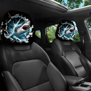 2pcs 11x10.2 inch Breaking Shark Pattern Car headrest covers,Universal,easy to install,and durable car interior seat accessories.Suitable for daily commutes and travel,these are ideal gifts for car enthusiasts and as holiday presents. 1.29LYY-16