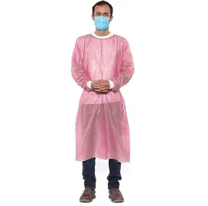 5 Pack Medical Isolation Gowns Disposable Hospital-Grade Surgical Lab Coat Essential PPE by PlastCare USA