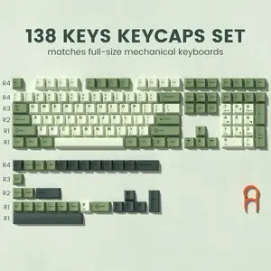 Womier PBT Keycaps,Cherry Profile Double-Shot Keycap for 60% 65% 75% 100% TKL US Layout Mechanical Keyboard