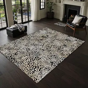 Leopard Pattern Floor Mat, Animal Print Rug, 1 Count Non-slip Soft Floor Carpet, Decorative Area Rug for Home Living Room Bedroom Hotel Dormitory
