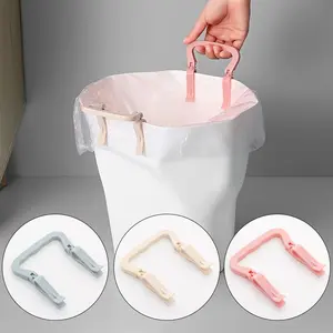 Trash Bag Holder Clips, 2Pcs Garbage Bag Fixing Clips for Kitchen, Reusable Plastic Bin Liners Holder, Prevent Garbage Bag Slipping for Home, Office, Bathroom Waste Bin