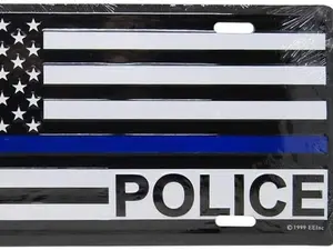 Police - Thin Blue Line - Metal License Plate