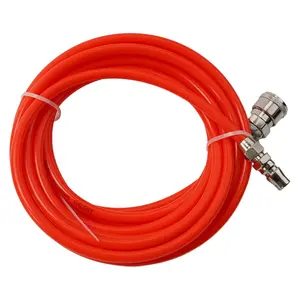 Air Compressor PU Tube with Quick Connect Fittings, C-Type Fast Coupler, 8mm X 5mm Air Hose, High Pressure Hose, Durable & Flexible, Polyurethane Air Hose