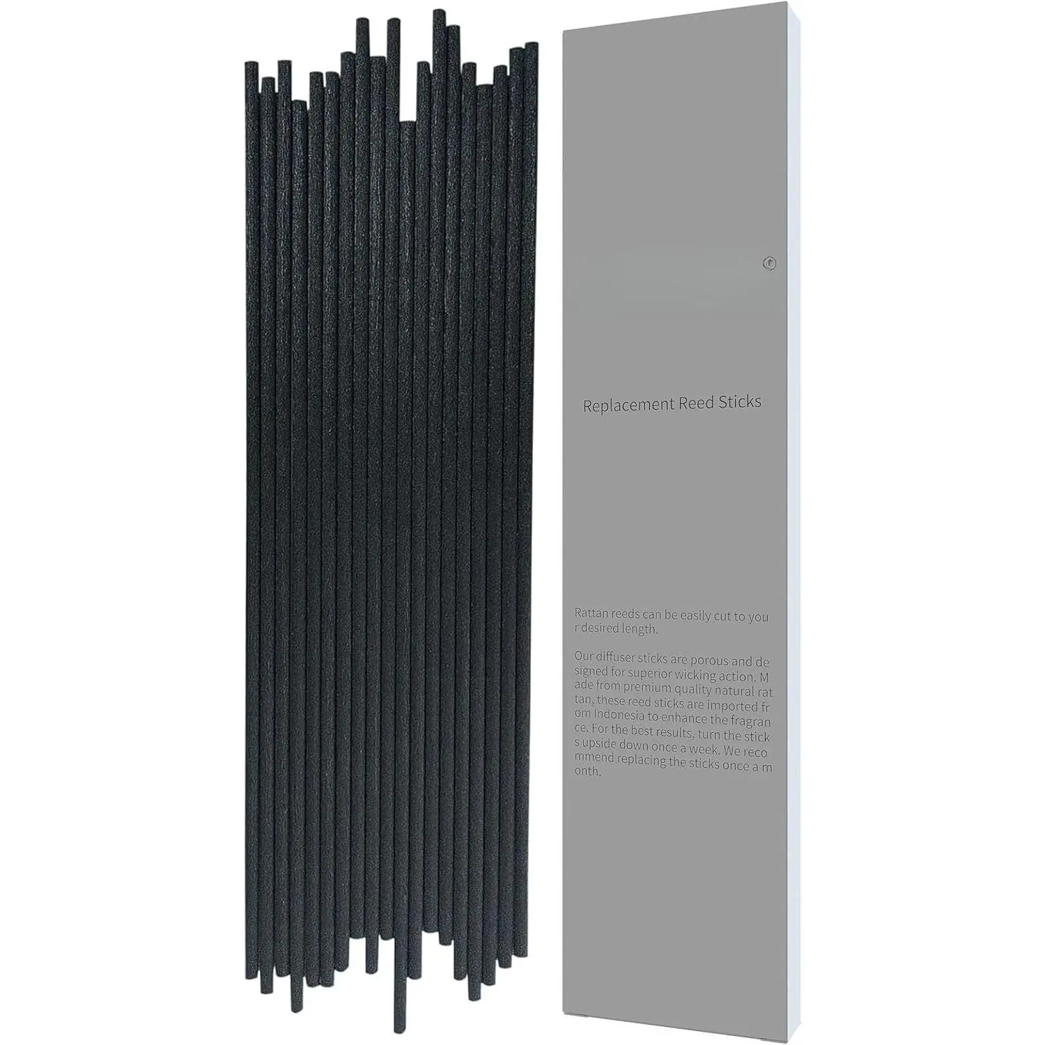 50 count Black Reed Diffuser Sticks Refill Replacement 10 inch  Essential Oil Aroma Reed Diffuser Sticks (Black-50pcs)