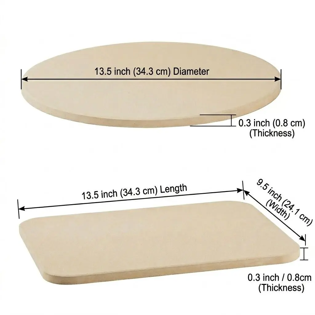 Pizza Stone for Oven and Grill, Pizza Baking Stone for Crispy Crust, Homemade Pizza, Bread and Baking