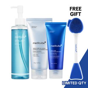 [medicube Official] Pore-fect SETㅣDeep Pore Cleansing Hydrating Facial Cleanser, Korean Mud Clay Face Mask, Korean No.1 Toner Pads, Gentle ExfoliatingㅣPore Blackhead Care, Korean Skincare