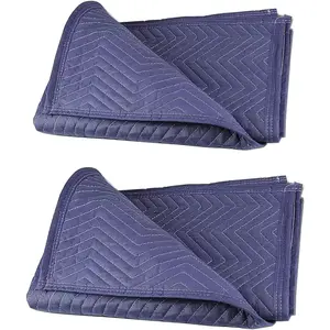 2 Moving Blankets 80"x 72" Heavy Duty Packing Blankets for Shipping Thick Furniture Wrapping for Moving Supplies Professional Quilted Shipping