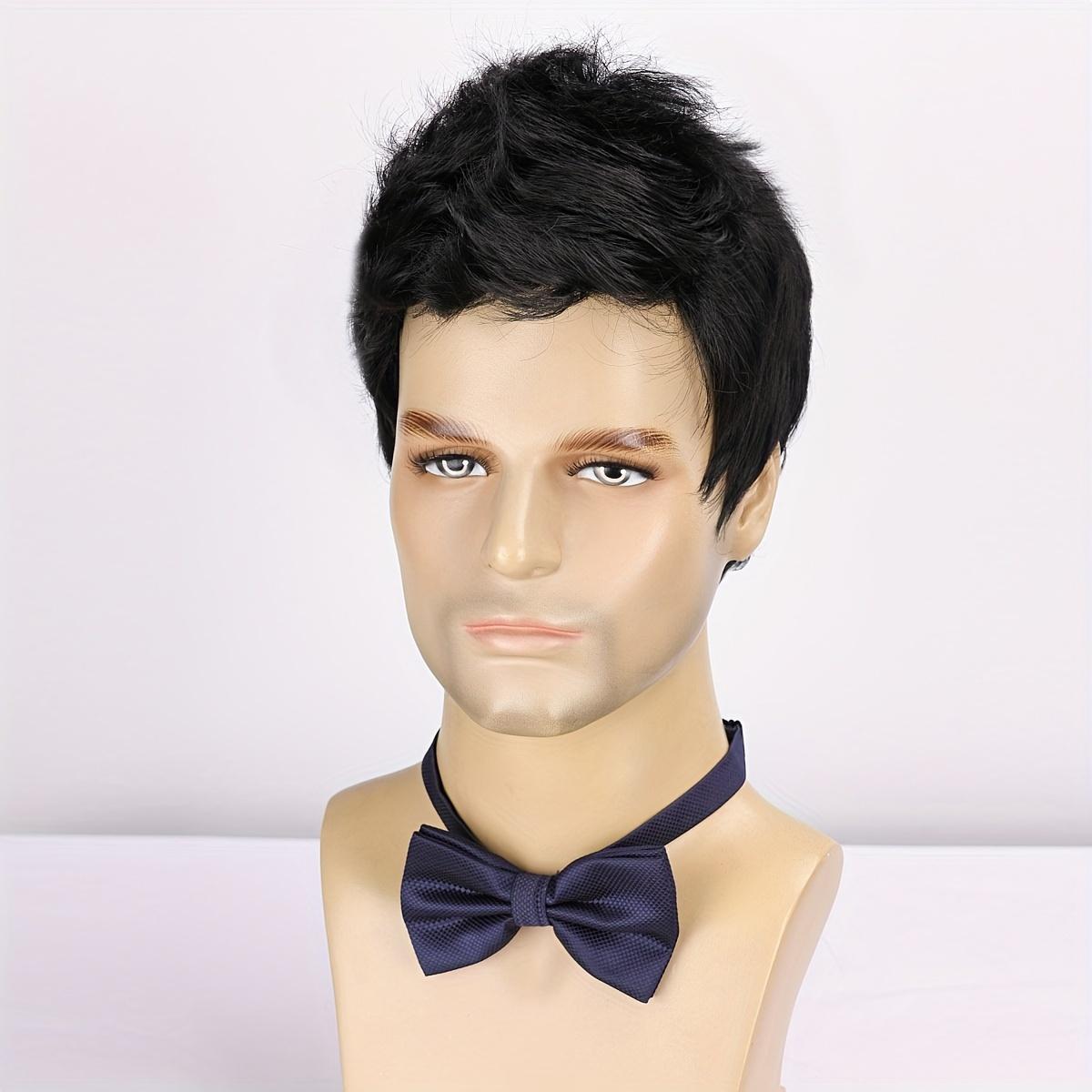 6 Inch Looking Men Short Hair Wigs Handsome Male Daily Costume Wigs Synthetic Fiber Wigs Hair Replacement Wigs