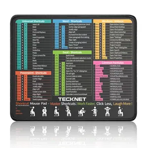 TECKNET Excel Cheat Sheet Desk Pad, Mouse Pad for Excel Word PowerPoint Windows Shortcuts-11.6x9.8 Inch, Non-Slip Waterproof Office Desk Mat, Portable, Durable, Clear Printing Non-slip Excel Mouse Pad