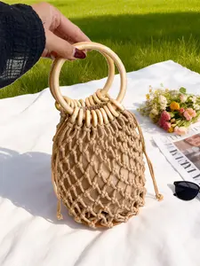 Women's Boho Crossbody Bag, Natural Materials Handwoven, Perfect for Beach Market Music Festivals, Summer Accessories