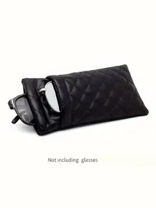 1pc Double Layer Sunglasses Storage Bag, New Dual-Layer Faux Leather Design, Waterproof Feature, Ideal for Eyewear Organization