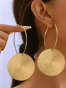 Women's Round Earrings Set, Vintage Minimalist Style Jewelry, Party Fashion Accessories, Birthday Gift Idea, Bling Stylish Accessory, Circle Shape Earrings