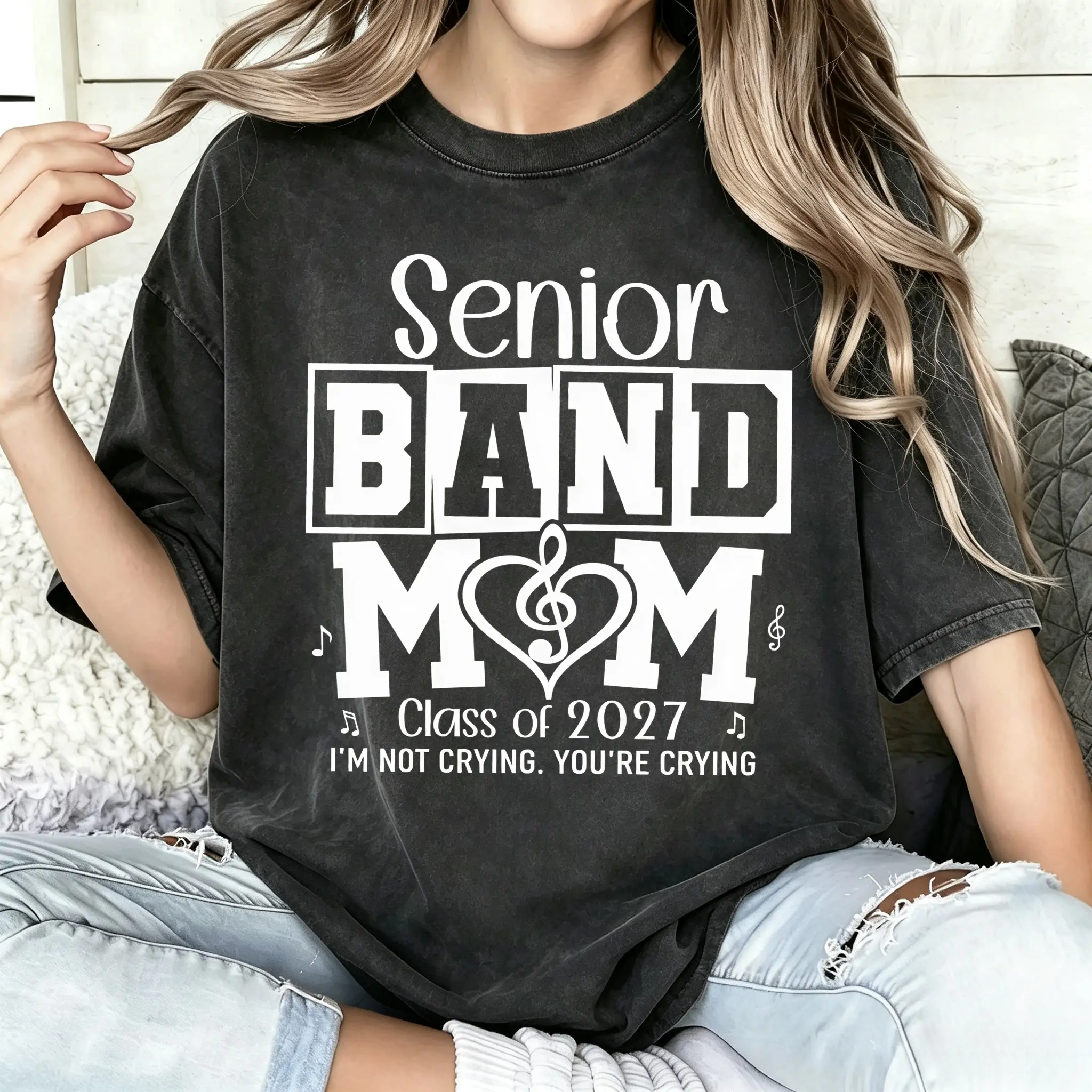 Senior Band Mom Class of 2027 Shirt, I'm Not Crying You're Crying T-Shirt, Marching Band Mom Tee, Proud Senior Mom Gift, Unisex