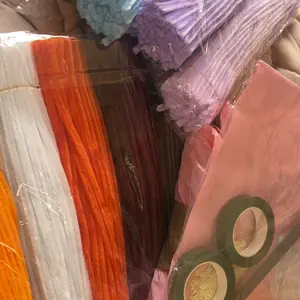 500 Pcs Pipe Cleaner Flower kit with Wrapping Paper, 5 Colors Pipe Cleaners Craft, Chenille Stems Flowers Craft kit with Flower Stems, Floral Tape, Stamen, Ribbon (Pink)