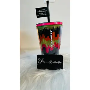 2023 AUTHENTIC STARBUCKS HALLOWEEN Glow in the Dark Grande Slime plastic Tumbler with stickers