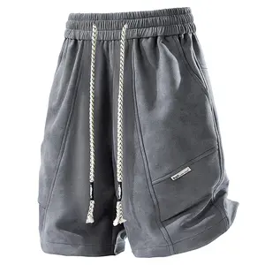 Men’s summer casual shorts — woven drawstring, loose fit, breathable cargo shorts at mid-thigh length, high-street outdoor style, versatile for everyday wear #SummerWins