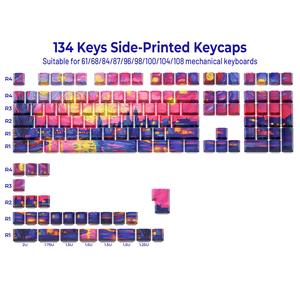 XVX Van Gogh's Starry Night Cherry Profile Double shot Dye-Sub PBT 134-Key Keycap Set for MX Switches（only keycap, not include a keyboard） Mx Clones