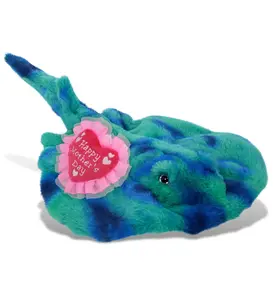 DOLLIBU 20" Embroidered Polyester Blue Tie-Dye Stingray Stuffed Toy - Super-Soft Sea Life Plush Gift for Kids, Special Occasions