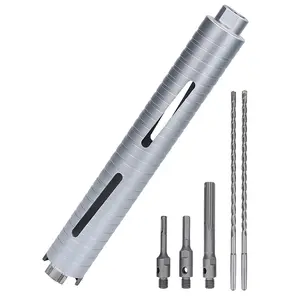 1-1/8 inch  Dry Core Drill Bit, 10" Drilling Depth, 5/8"-11 Thread Core Drill Bit for Concrete, Includes 3 Adapters SDS Plus, SDS Max and Hex (1-1/8")