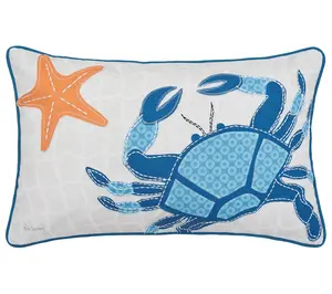 C&F Home 14"x22" Crab Starfish Printed/AppliqueThrow Pillow