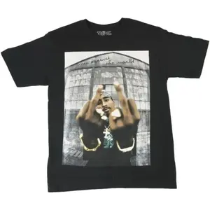 Casual T-shirt Mens Tupac 2pac Me Against The World T-shirt XXL Graphic Graphic Tees Top Streetwear Crewneck Menswear Tshirt