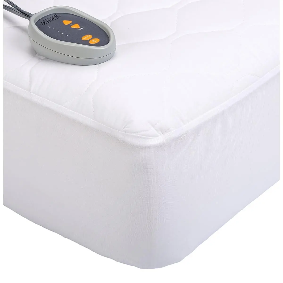 Beautyrest BR55-0202 Blend Heated Mattress Pad - California King, White Microfleece, Low Electromagnetic Field Emissions, 10-Hour Auto-Shut Off Timer, Fitted Skirt, Machine Washable